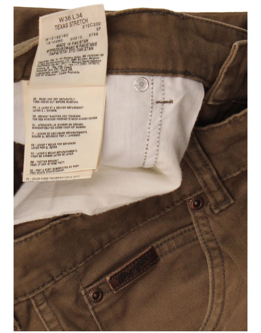 WRANGLER Ανδρικό Texas Stretch ίσιο casual παντελόνι W36 L34 καφέ βαμβακερό