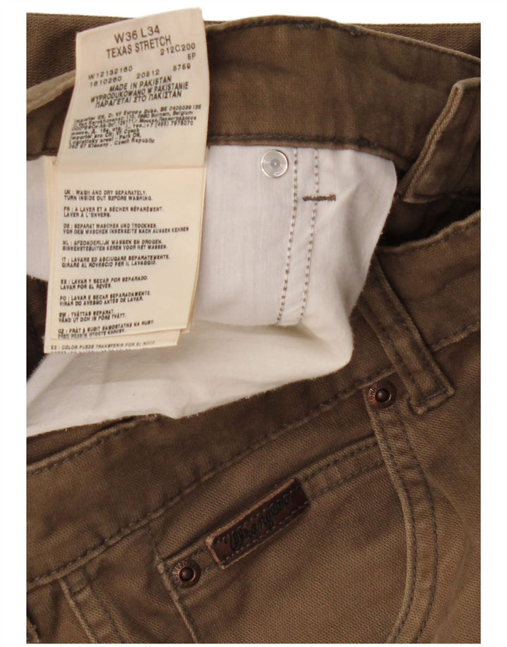 WRANGLER Ανδρικό Texas Stretch ίσιο casual παντελόνι W36 L34 καφέ βαμβακερό