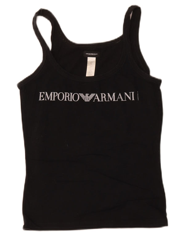 Emporio Armani Γυναικείο Γραφικό Γιλέκο Τοπ UK 6 XS Μαύρο Βαμβακερό