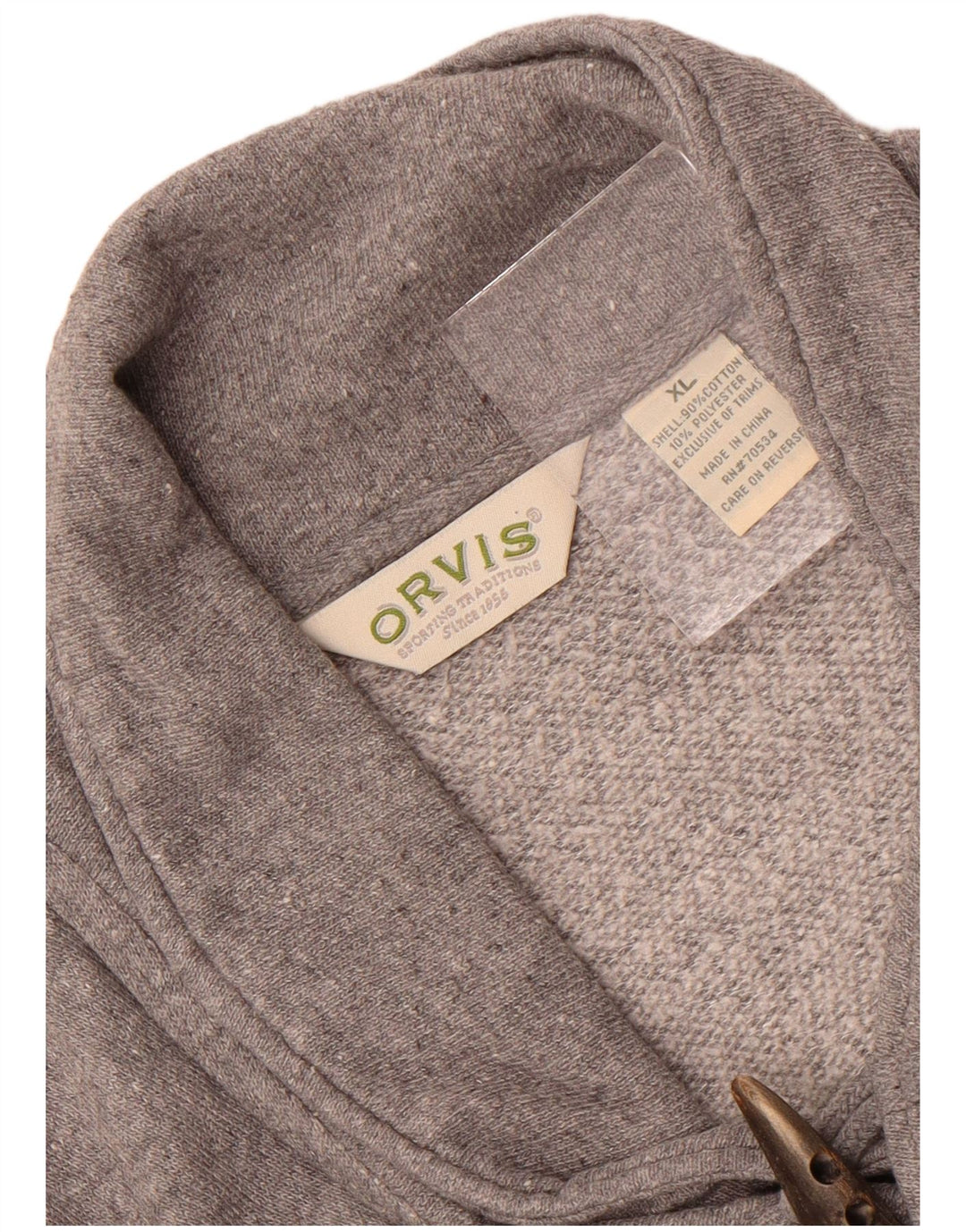 Ανδρικό φούτερ με λαιμόκοψη Orvis με σάλι Jumper XL Γκρι βαμβακερό