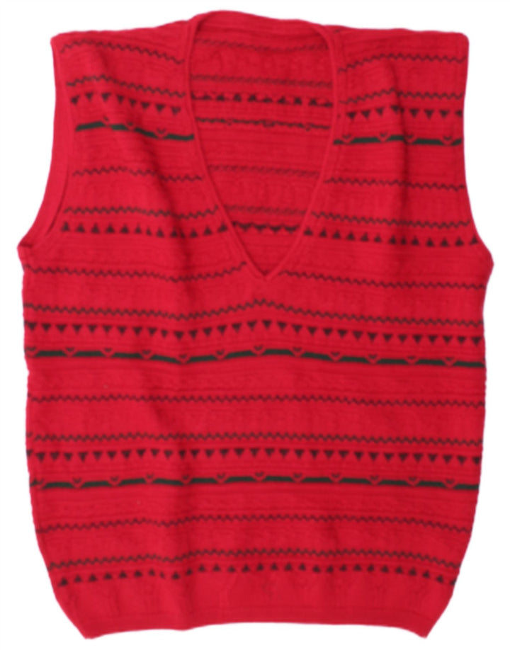 Vintage ανδρικό γιλέκο Tank Top XL Red Geometric