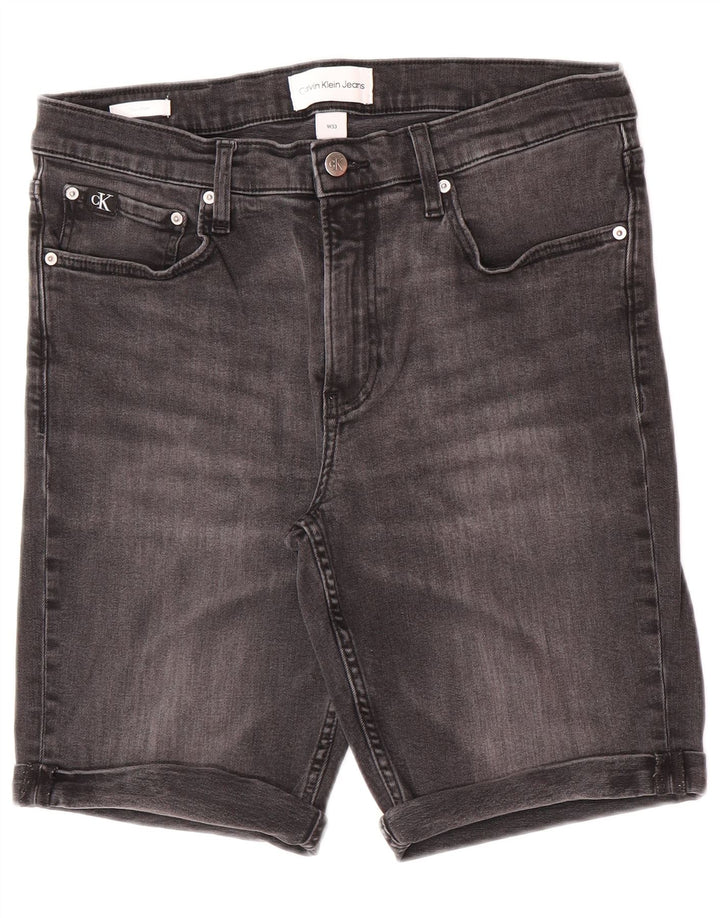 Ανδρικό τζιν σορτς Calvin Klein Slim W33 Βαμβακερό μεσαίο γκρι