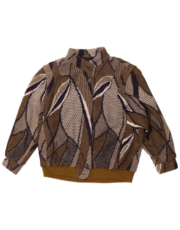 Stadick Γυναικείο μπουφάν μπουφάν αφηρημένο μοτίβο μεγάλου μεγέθους UK 10 Small Khaki