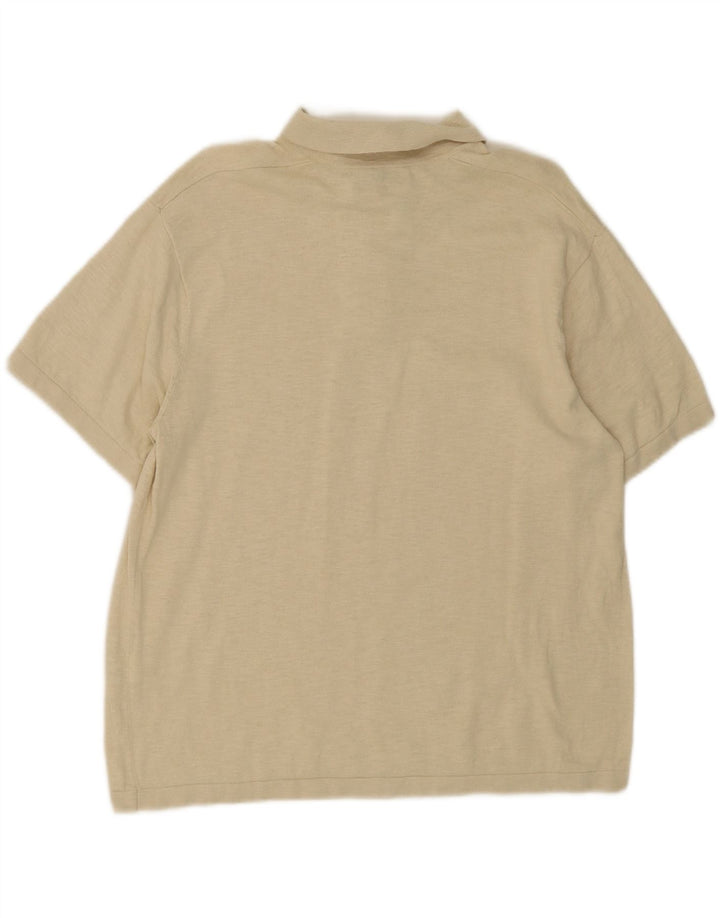 ZARA Mens Polo Shirt Small Beige Cotton Vintage Zara and Second-Hand Zara from Messina Hembry 