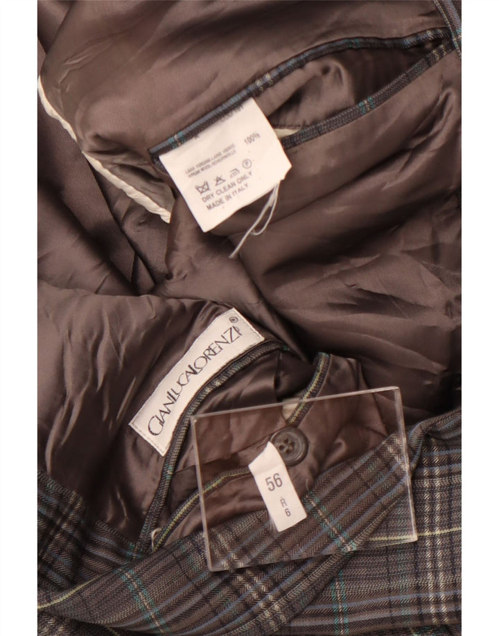 Gianluca Lorenzi Ανδρικό σακάκι με 2 κουμπιά σακάκι IT 56 3XL Grey Check Wool