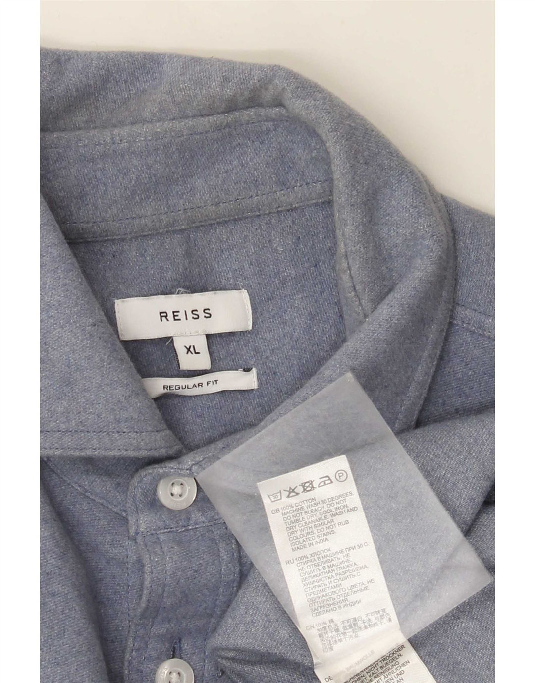 Ανδρικό πουκάμισο Reiss Regular Fit XL Μπλε βαμβακερό