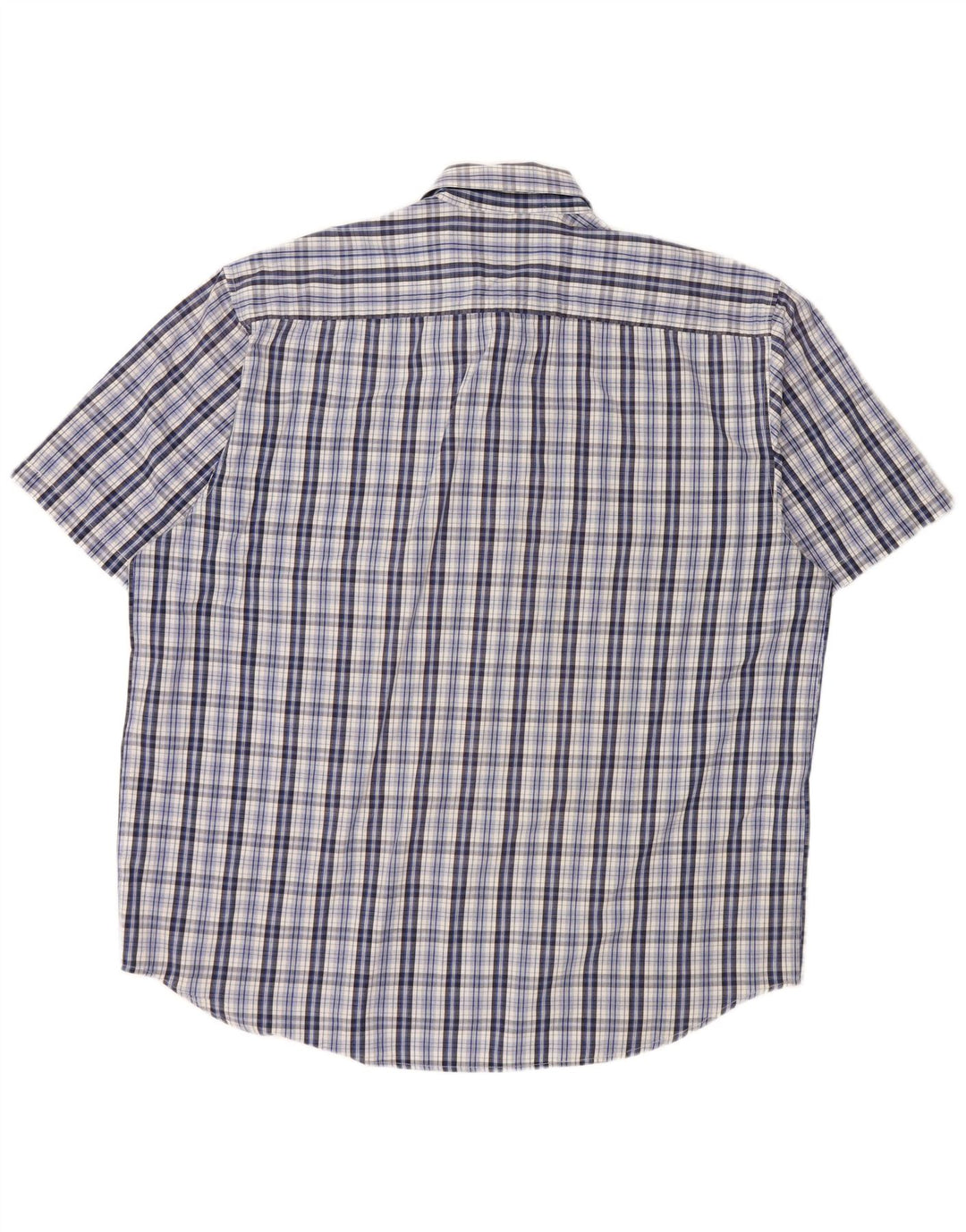 LERROS Mens Short Sleeve Shirt 2XL Blue Check Cotton