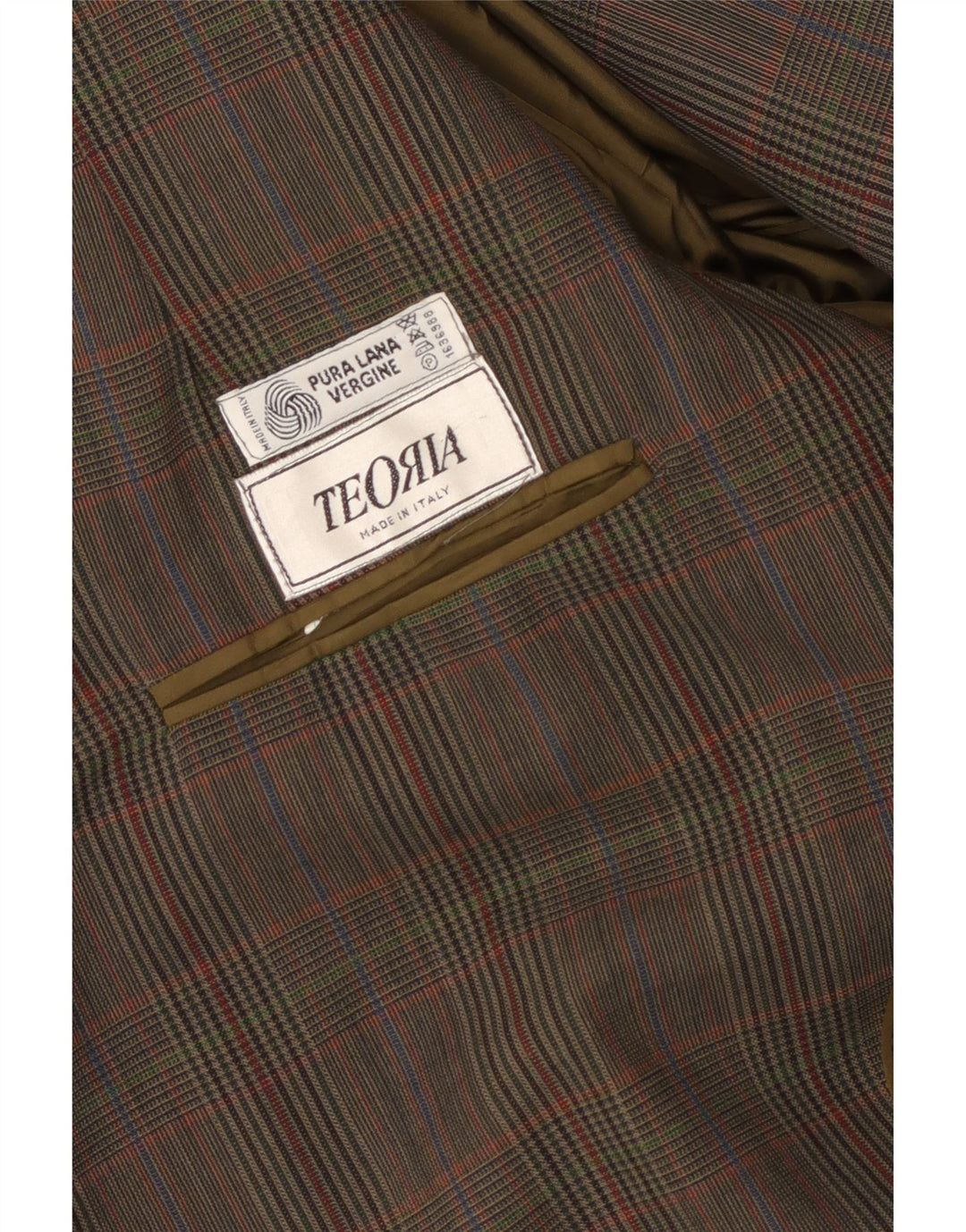 Vintage ανδρικό σακάκι blazer UK 40 μεγάλο καφέ καρό παρθένο μαλλί
