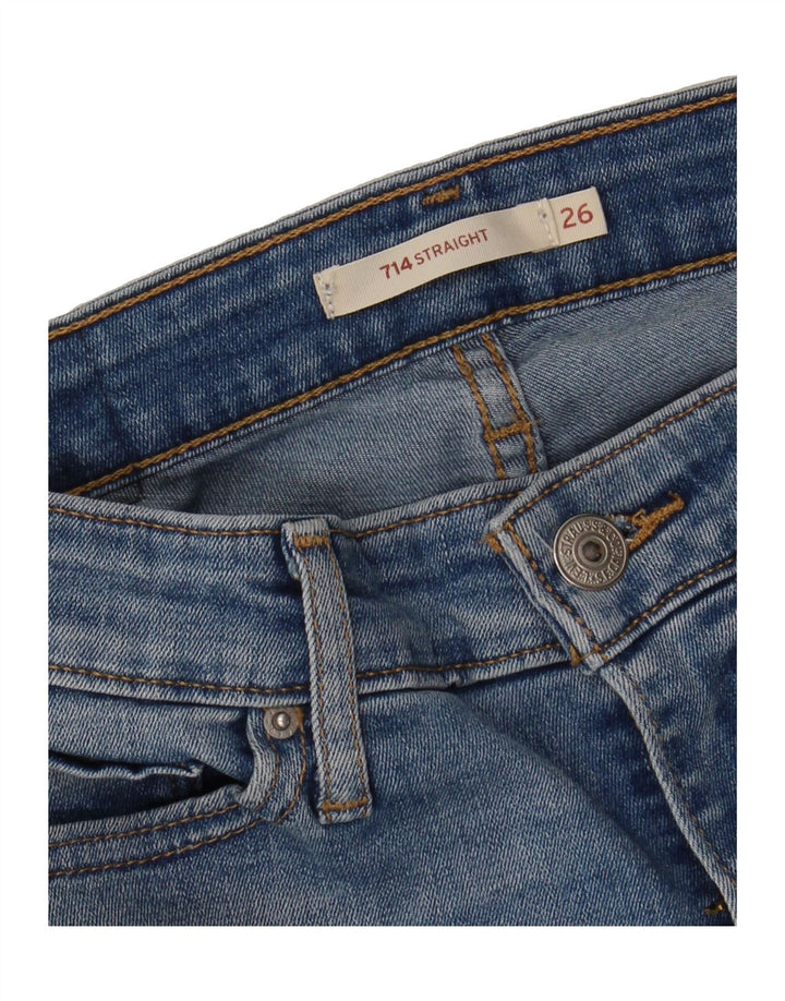 LEVI'S Womens 714 Straight Jeans W26 L25 Blue Cotton Vintage Levi's and Second-Hand Levi's from Messina Hembry 