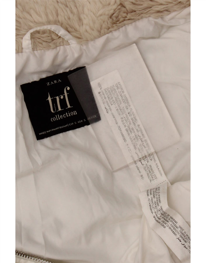 Zara Γυναικείο μπουφάν με κουκούλα UK 10 Small White Polyamide
