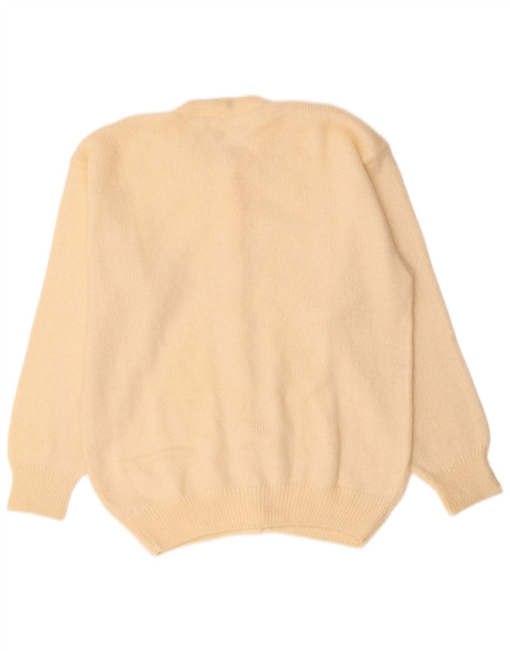 Γυναικείο πουλόβερ με ζακέτα VINTAGE UK 14 Medium Off White Mohair