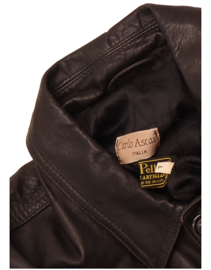 VINTAGE Ανδρικό Δερμάτινο Μπουφάν UK 40 Large Μαύρο Δερμάτινο