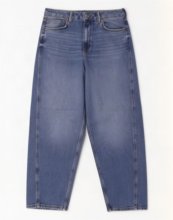 Marks & Spencer Γυναικεία Carrot Wide Leg Jeans UK 14 Large W32 L28 Blue