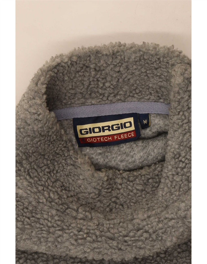 Vintage Ανδρικό Fleece Jumper Medium Grey Geometric