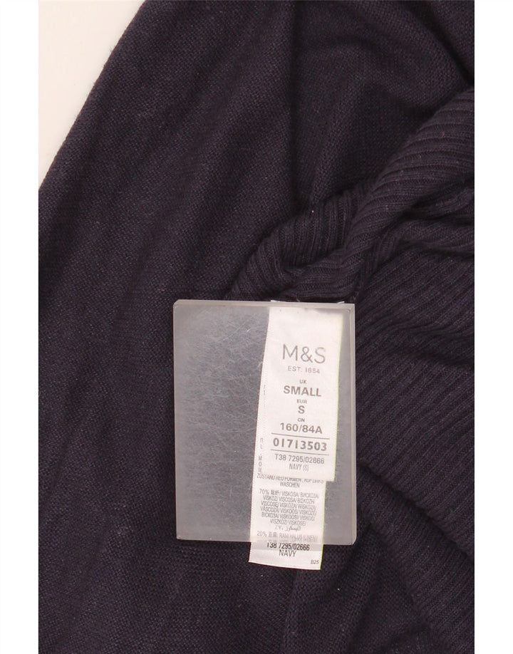 MARKS & SPENCER Γυναικείο πουλόβερ Longline Cardigan UK 10 Small Navy Blue