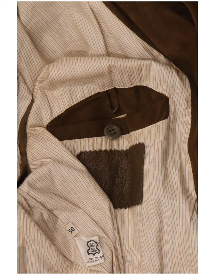 Vintage Ανδρικό Suede Bomber Jacket EU 50 Large Khaki Leather