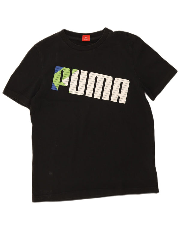 Puma Boys Graphic T-Shirt Top 15-16 Years Μαύρο