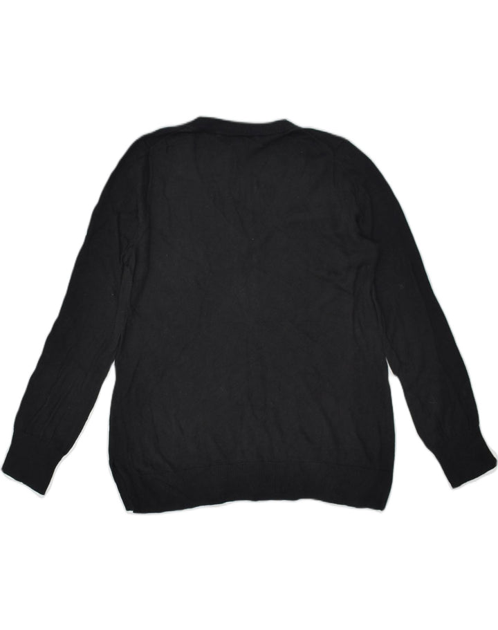 J. CREW Womens V-Neck Jumper Sweater UK 10 Small Black Cotton | Vintage J. Crew | Thrift | Second-Hand J. Crew | Used Clothing | Messina Hembry 