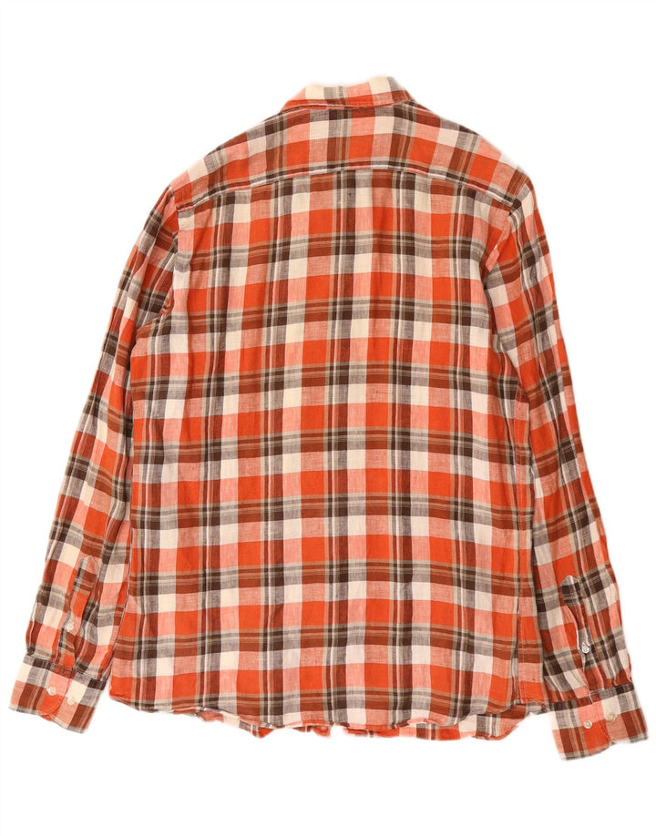 Ανδρικό πουκάμισο Massimo Dutti Casual Fit Μεσαίο κόκκινο καρό