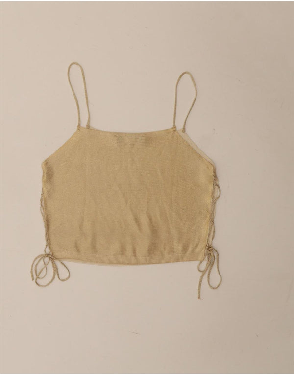 Zara Womens Crop Cami Top UK 12 Medium Beige