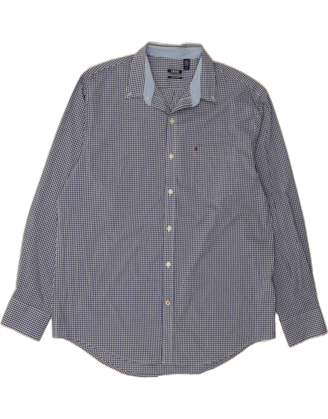 IZOD Mens Shirt Large Blue Gingham Cotton Vintage Izod and Second-Hand Izod from Messina Hembry 