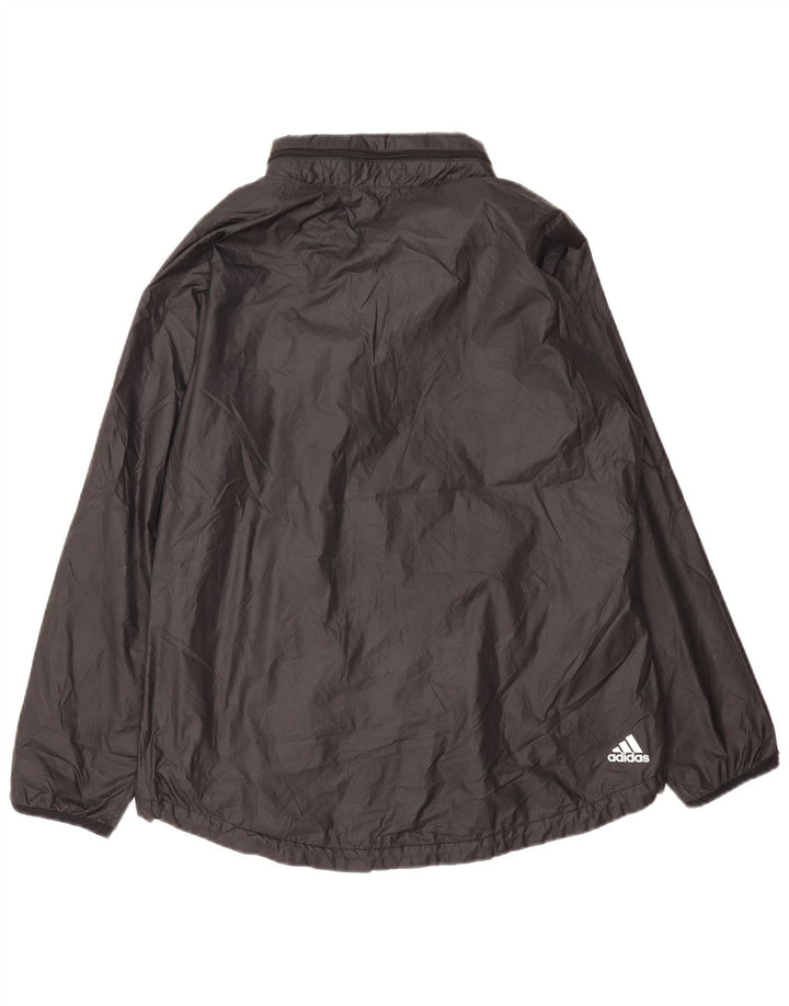 Adidas Γυναικείο γραφικό μπουφάν βροχής UK 16/18 μεγάλο μαύρο πολυεστέρα