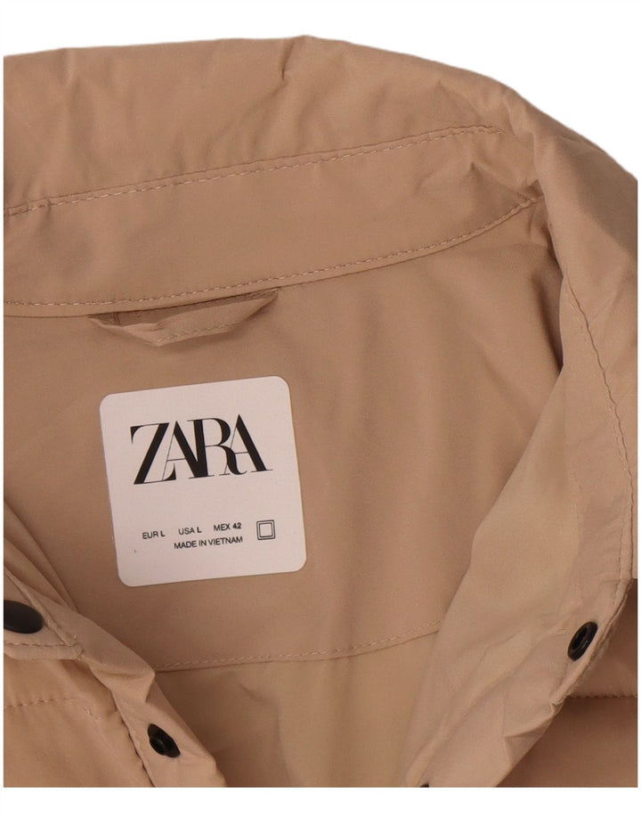 Zara Ανδρικό μπουφάν UK 40 Large Beige Polyester