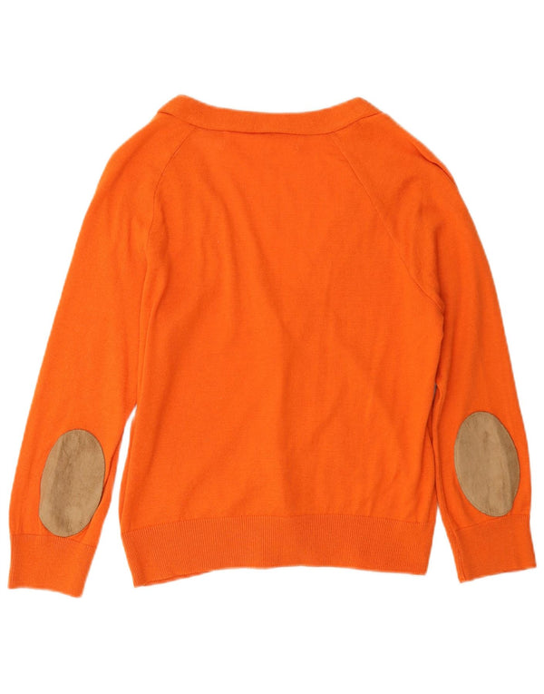 Zara Γυναικεία Ζακέτα Crop UK 14 Μεγάλο Βαμβακερό Πορτοκαλί