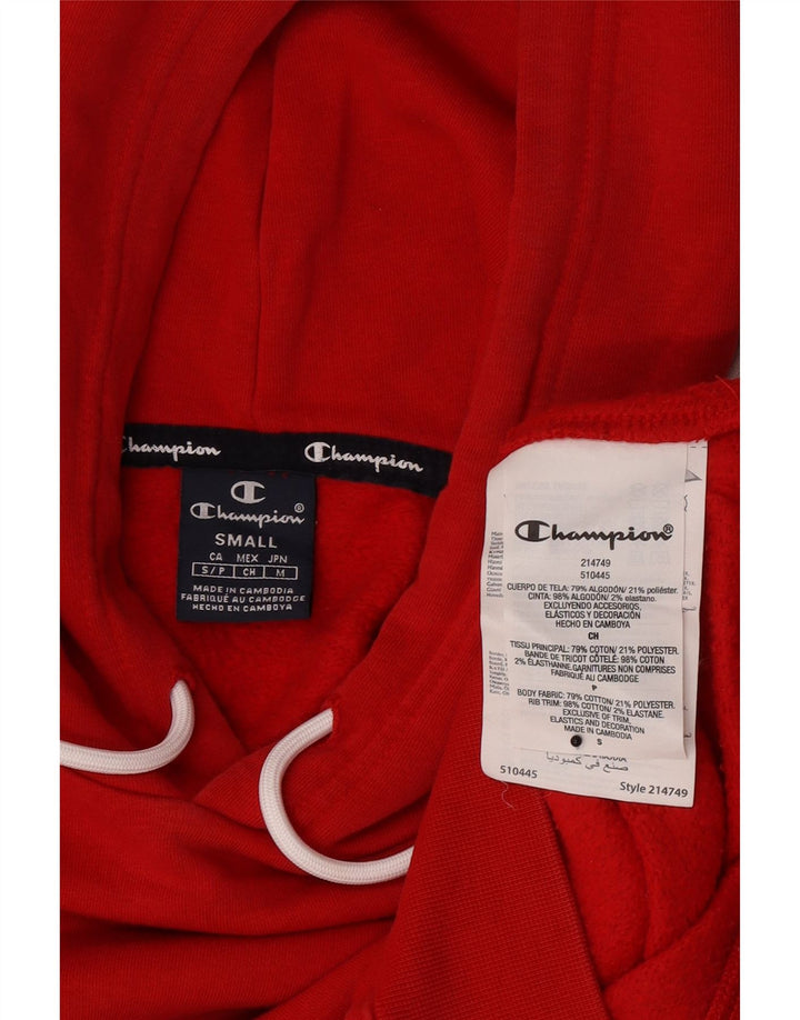 Champion Mens Hoodie Jumper Μικρό κόκκινο βαμβακερό