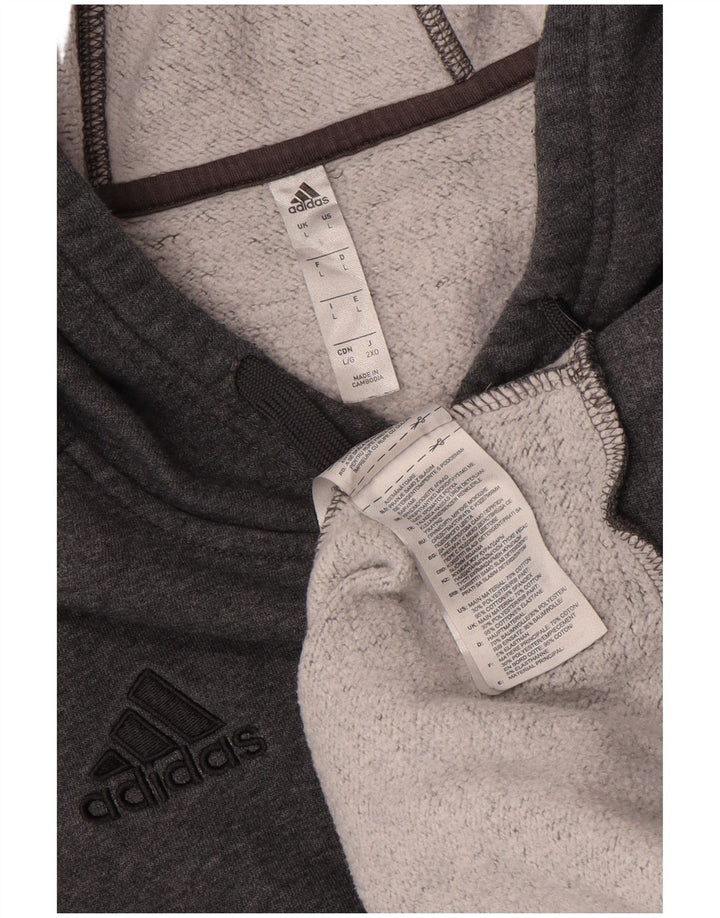 Adidas Ανδρικό Hoodie Jumper μεγάλο γκρι βαμβακερό
