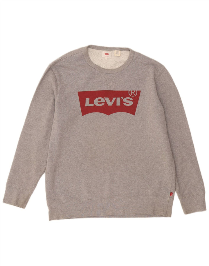Ανδρικό γραφικό φούτερ Levi's, μεσαίο γκρι βαμβακερό