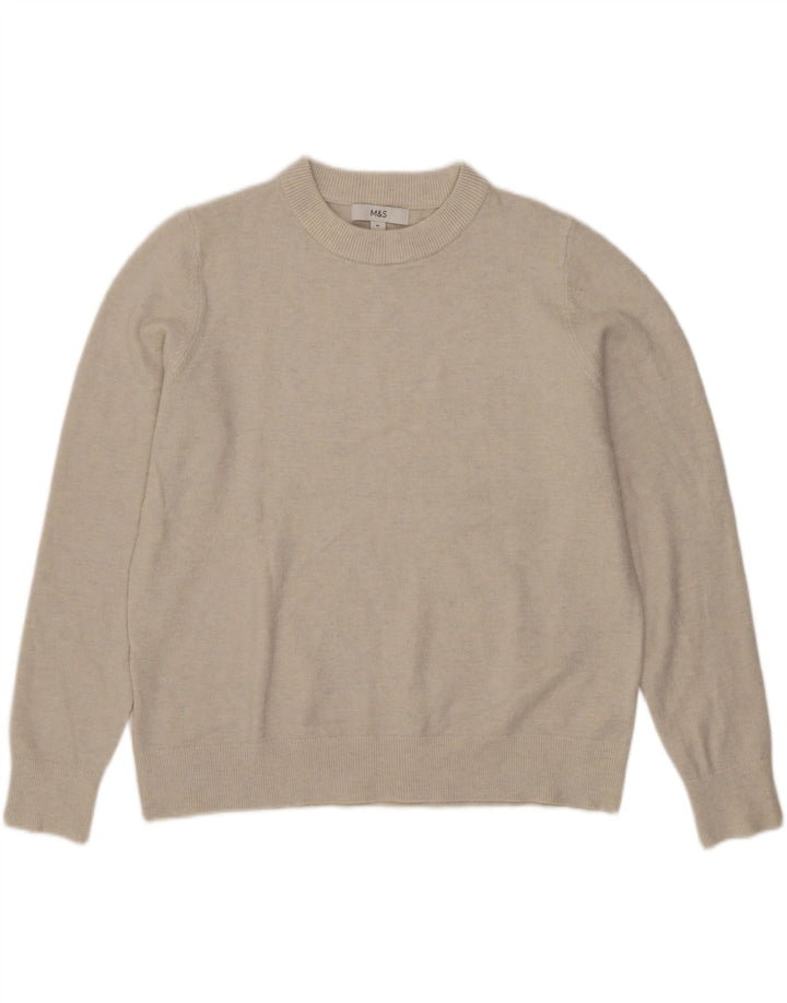 Marks & Spencer Γυναικείο πουλόβερ με λαιμόκοψη UK 14 Medium Beige