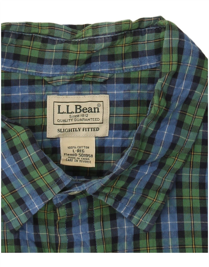 L.L.BEAN Ανδρικό κοντομάνικο πουκάμισο μεγάλο πράσινο βαμβακερό
