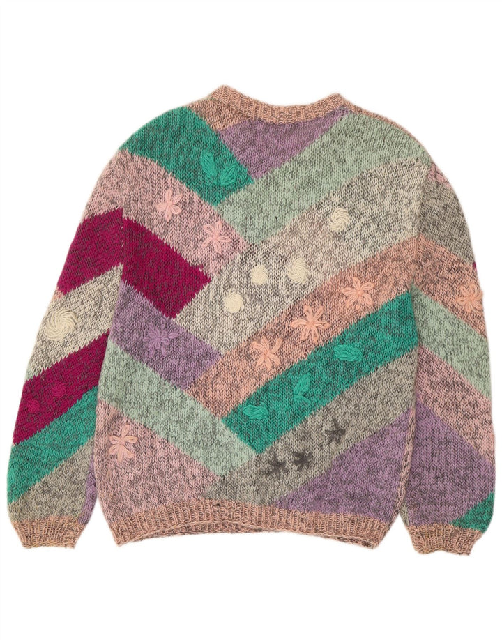 VINTAGE Γυναικείο πουλόβερ με λαιμόκαυστο UK 18 XL Πολύχρωμο Floral