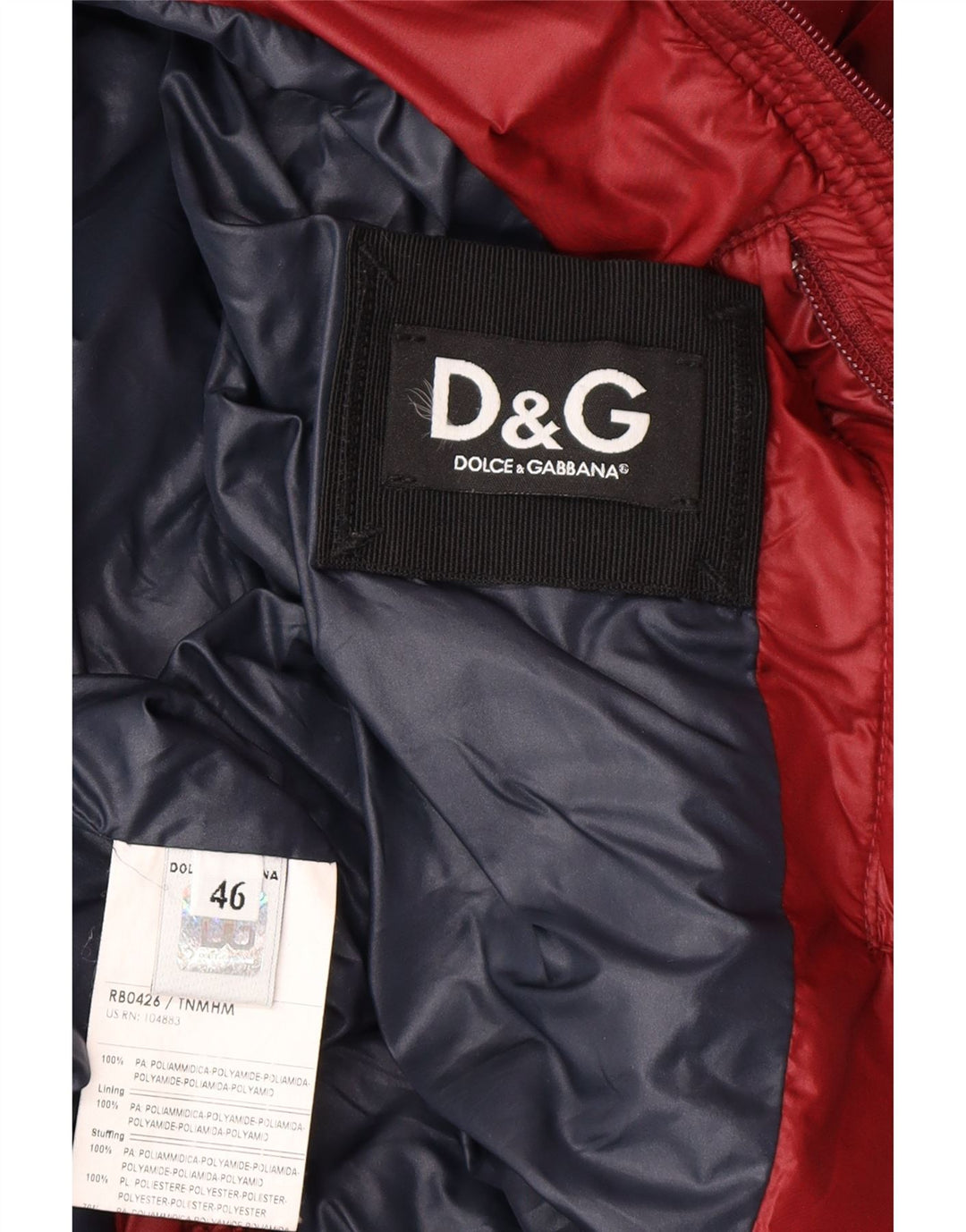 Dolce & Gabbana Ανδρικό μπουφάν με κουκούλα IT 46 Small μπορντό χρώμα