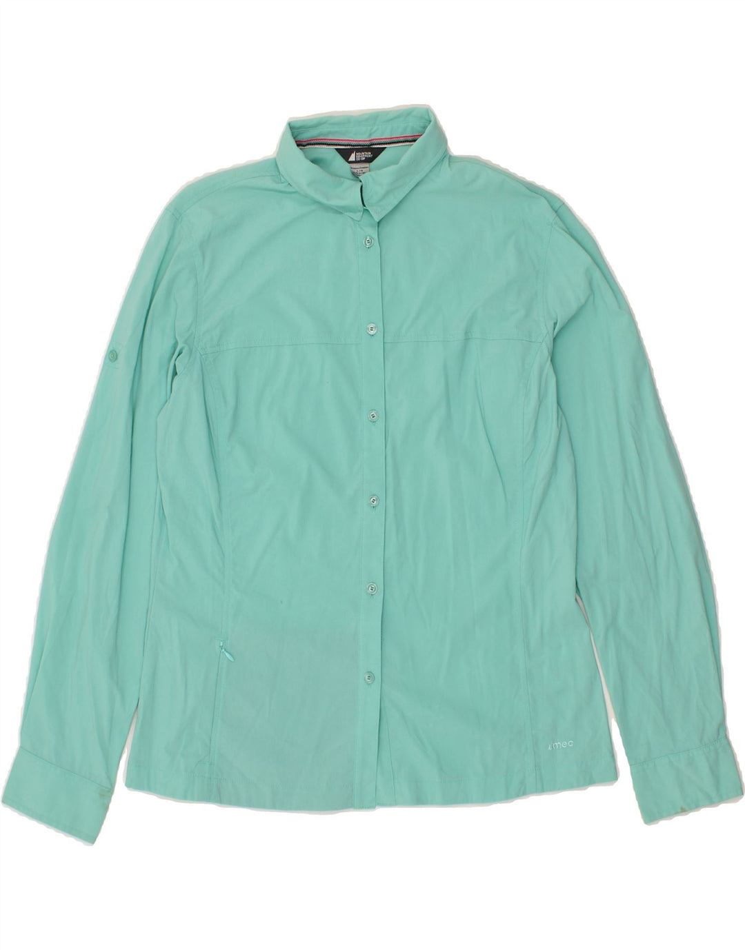 MOUNTAIN EQUIPMENT Womens Shirt UK 16 Large Turquoise Nylon Vintage Mountain Equipment and Second-Hand Mountain Equipment from Messina Hembry 
