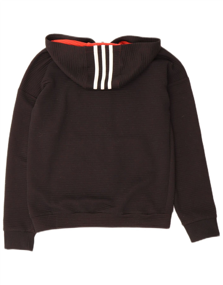 Adidas Boys Zip Hoodie πουλόβερ 11-12 ετών μαύρο πολυεστέρα