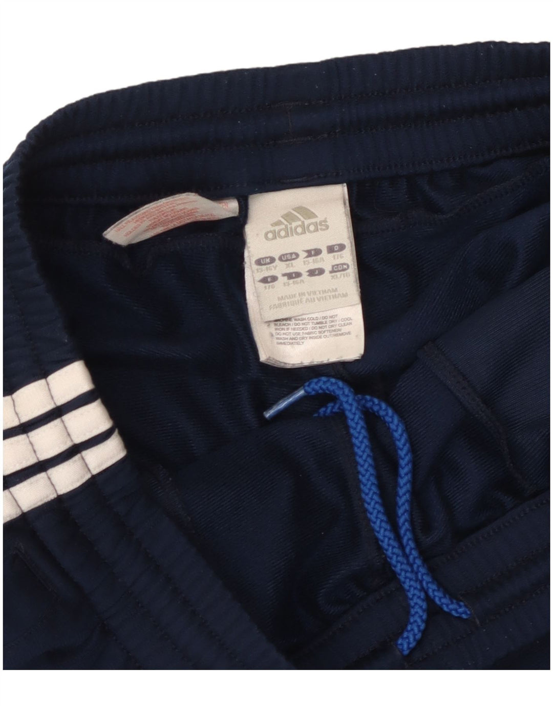 Adidas Boys Sport Short 15-16 Years Navy Blue Colorblock Polyester