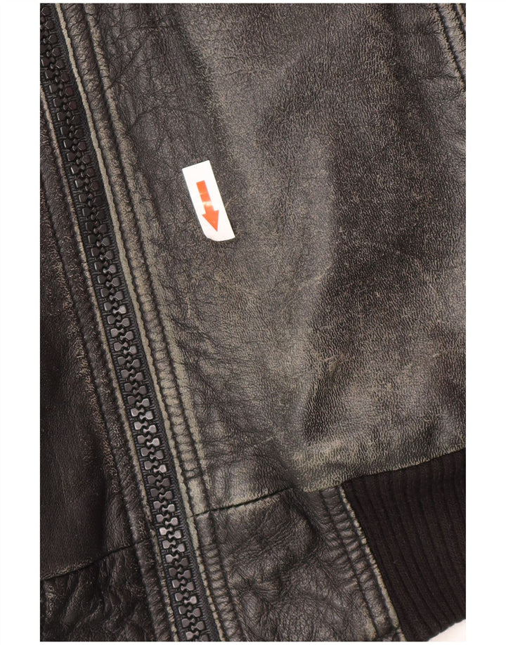 Vintage Ανδρικό Δερμάτινο Μπουφάν UK 38 Medium Black Leather