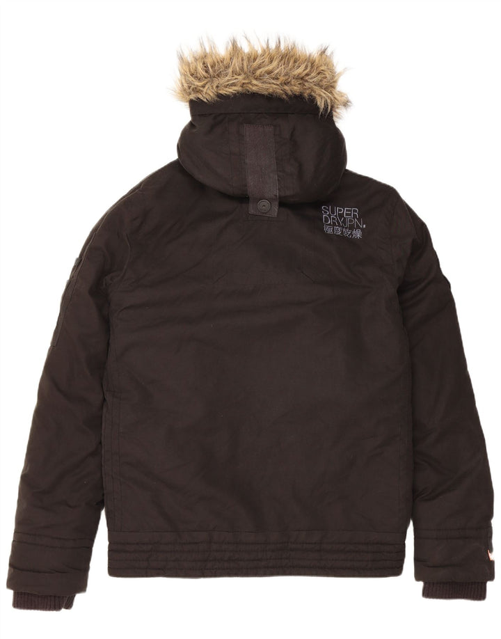 Superdry Ανδρικό μπουφάν με κουκούλα Bomber padded UK 38 Medium Black Polyester