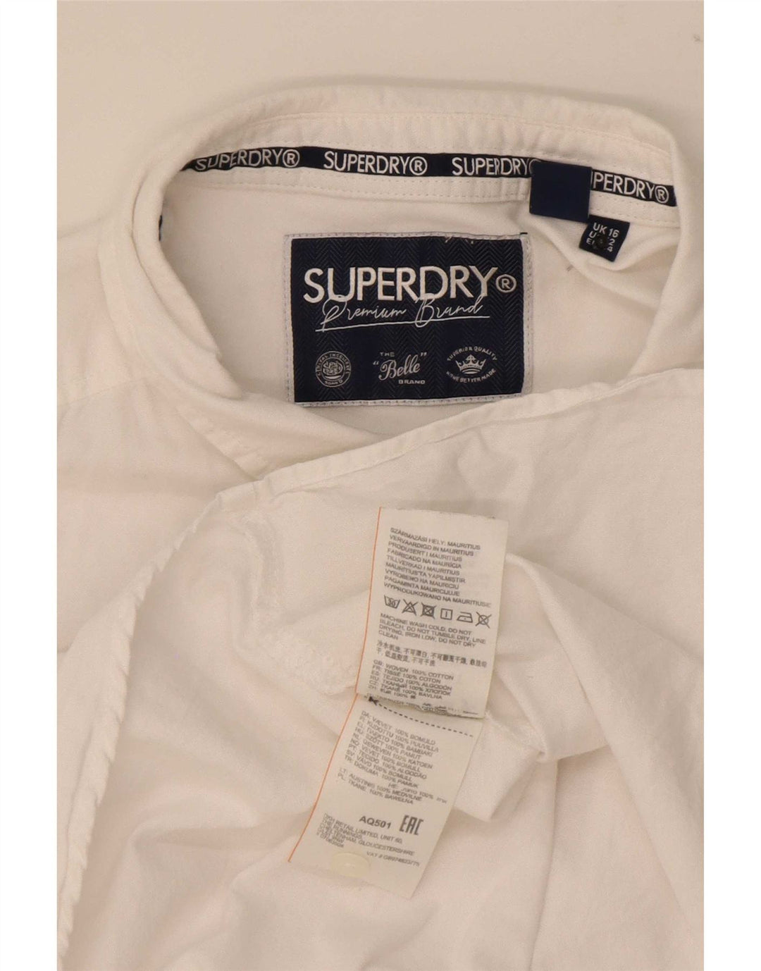 Superdry γυναικείο πουκάμισο UK 16 μεγάλο λευκό βαμβακερό