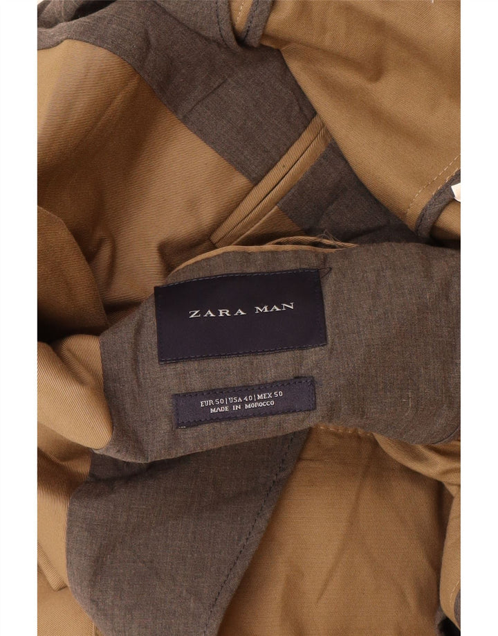 Zara Ανδρικό σακάκι μπλέιζερ με 2 κουμπιά EU 50 Μεσαίο καφέ