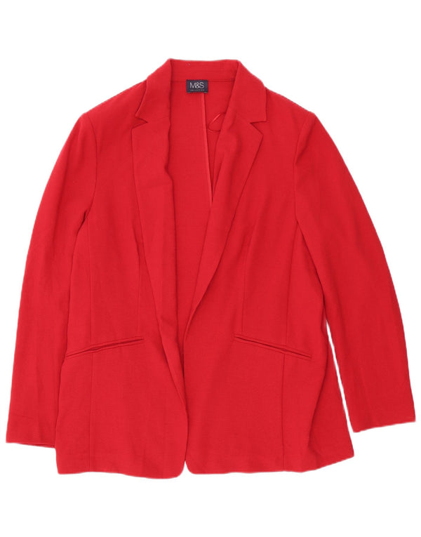 Marks & Spencer Γυναικείο Open Blazer Jacket UK 16 Large Red Polyester