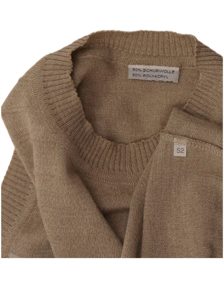 Vintage ανδρικό γιλέκο Tank Top IT 52 μεγάλο γκρι ριγέ παρθένο μαλλί