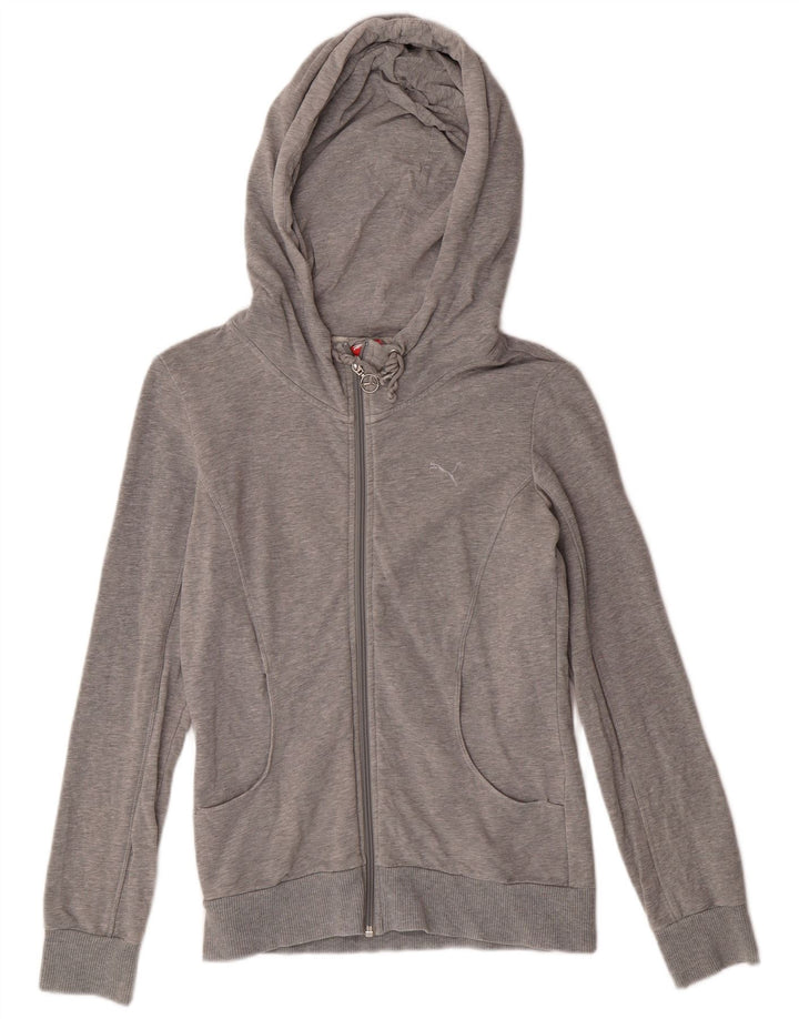 PUMA Womens Zip Hoodie Sweater UK 8 Small Grey
