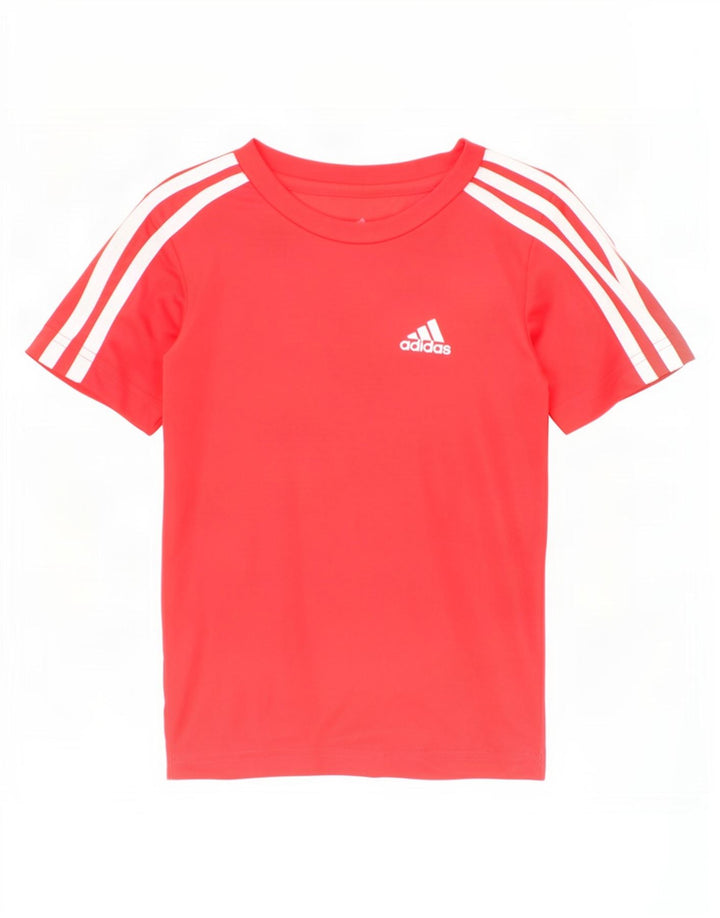 Adidas Boys Aeroready Graphic T-Shirt Top 4-5 Years Red Polyester