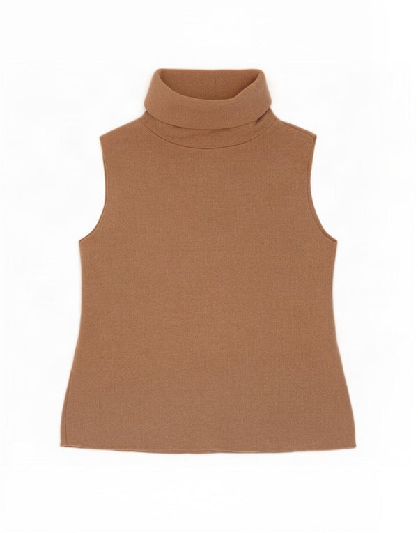 Zara Γυναικείο Γιλέκο Τοπ UK 10 Small Brown Βαμβακερό