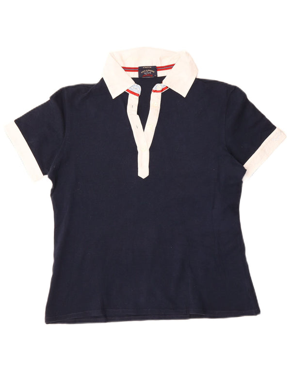 Paul & Shark Γυναικεία Yachting Rugby Polo Shirt UK 18 XL Navy Blue Cotton