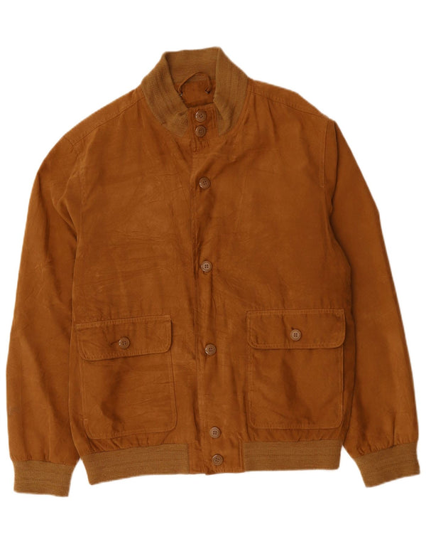 Vintage Ανδρικό Bomber Jacket UK 40 Large Brown Πολυεστέρας