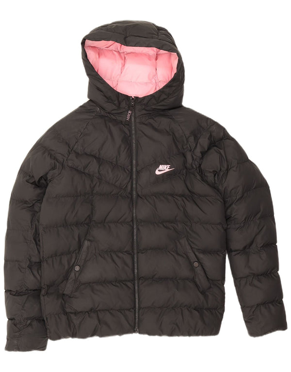 Nike Girls Hooded Jacket 13-14 Years XL Μαύρο Πολυεστέρας
